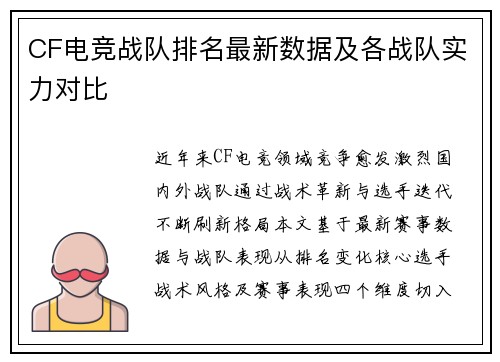 CF电竞战队排名最新数据及各战队实力对比