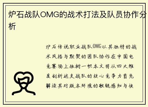 炉石战队OMG的战术打法及队员协作分析